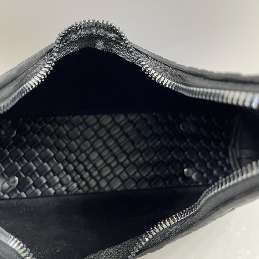 Woven Textured Shoulder Bag in Black - Picture 11 of 11